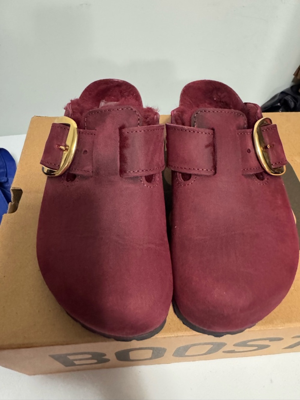 Birkenstock Boston Big Buckle Shearling clogs